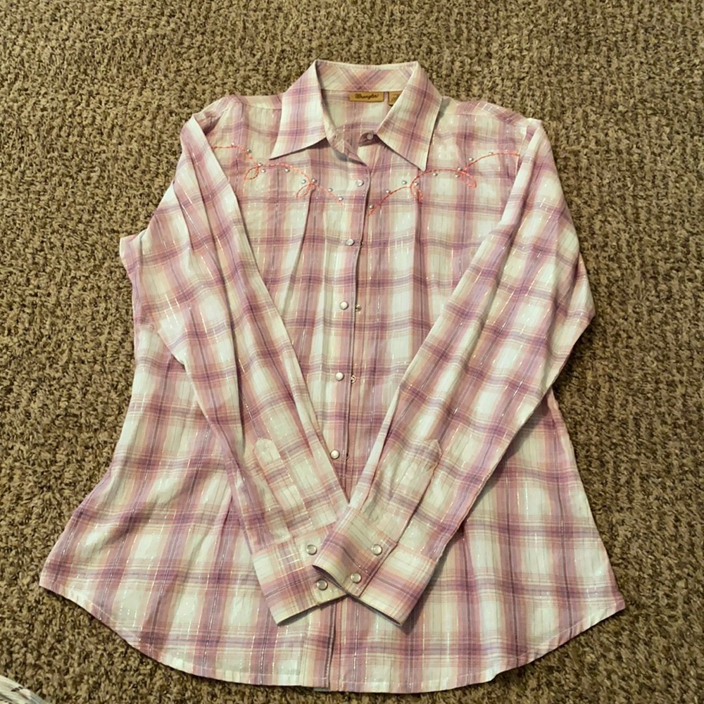 Wrangler Long Sleeve Button Down Show Shirt